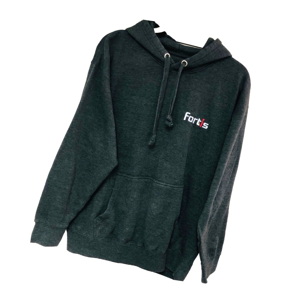 FORTIS Performance Hoodie Mens XL Gray Training Heavy Logo Pocket Activewear‎
